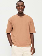 L'image numéro 1 présente T-shirt court en tissu épais teint en plongée