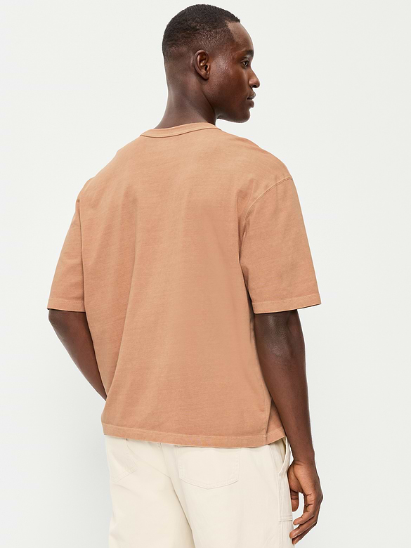 T-shirt court en tissu épais teint en plongée