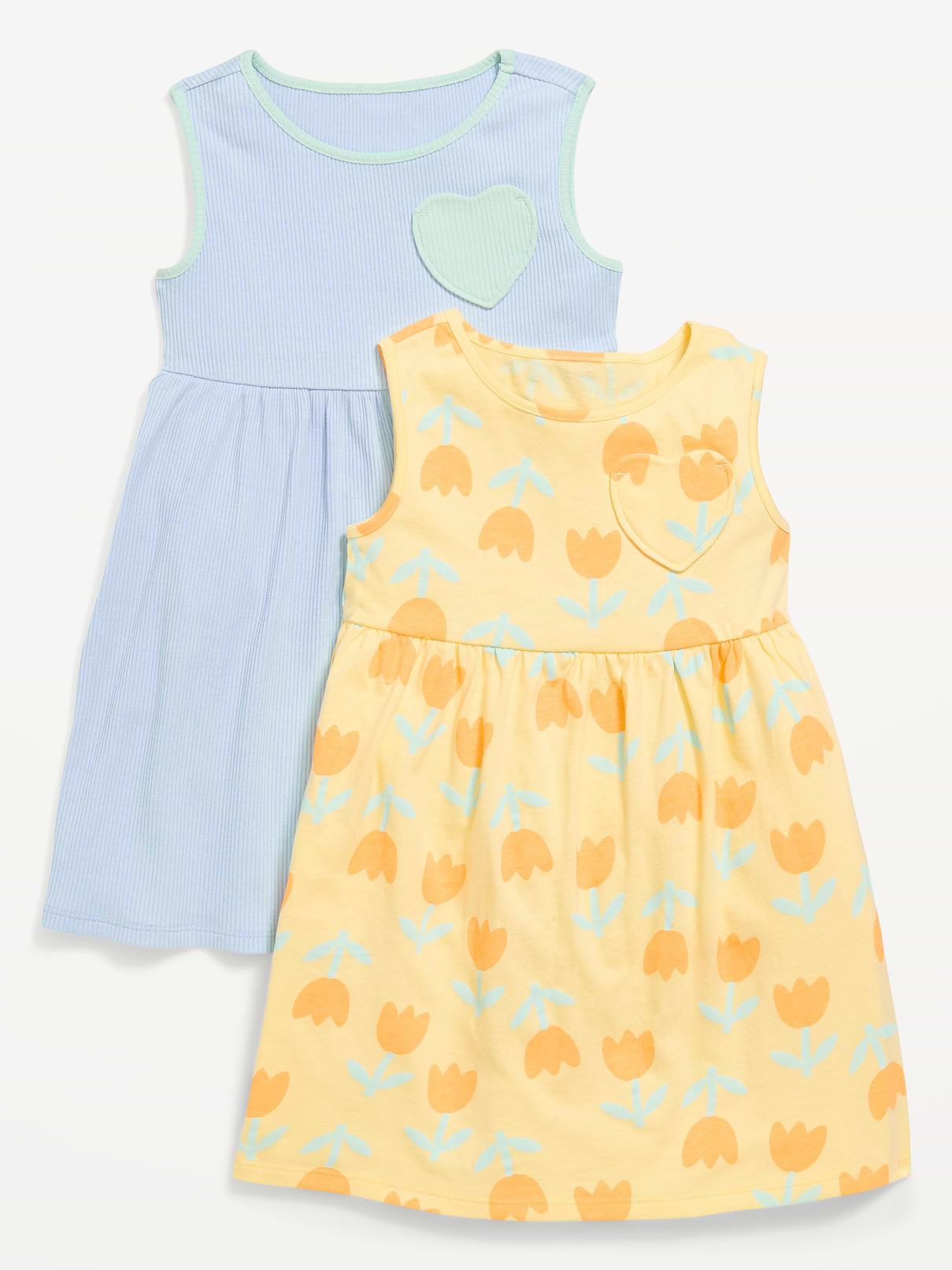 Image number 1 showing, Sleeveless Heart-Pocket Dress 2-Pack for Toddler Girls