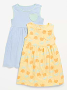 Image number 1 showing, Sleeveless Heart-Pocket Dress 2-Pack for Toddler Girls