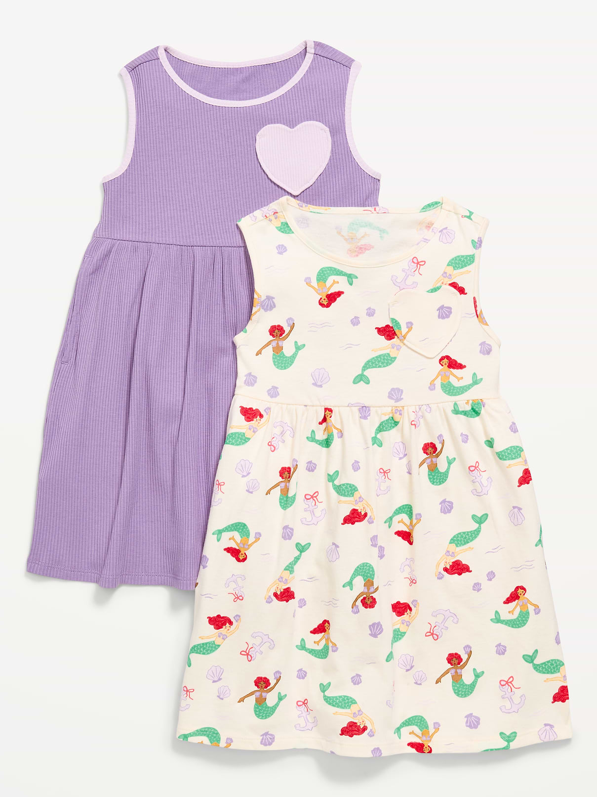 L'image numéro 1 présente Robe sans manches avec poche en cœur pour toute-petite (paquet de 2)