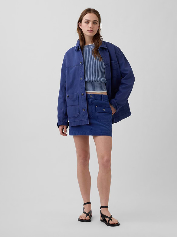 100% Cotton Barrel-Sleeve Crop Sweater