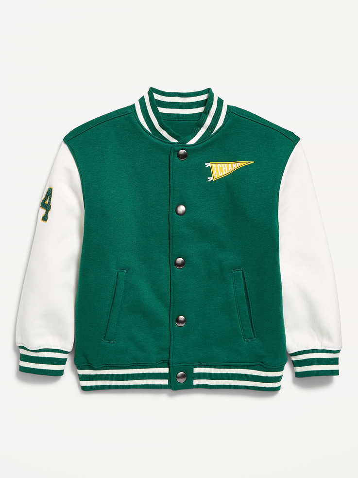 Image 2 of 3, Birthday Oversized Fleece Bomber Jacket for Toddler Boys