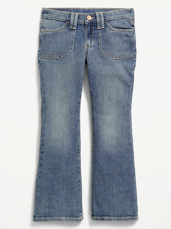 Jean à jambe évasée à taille basse pour fille