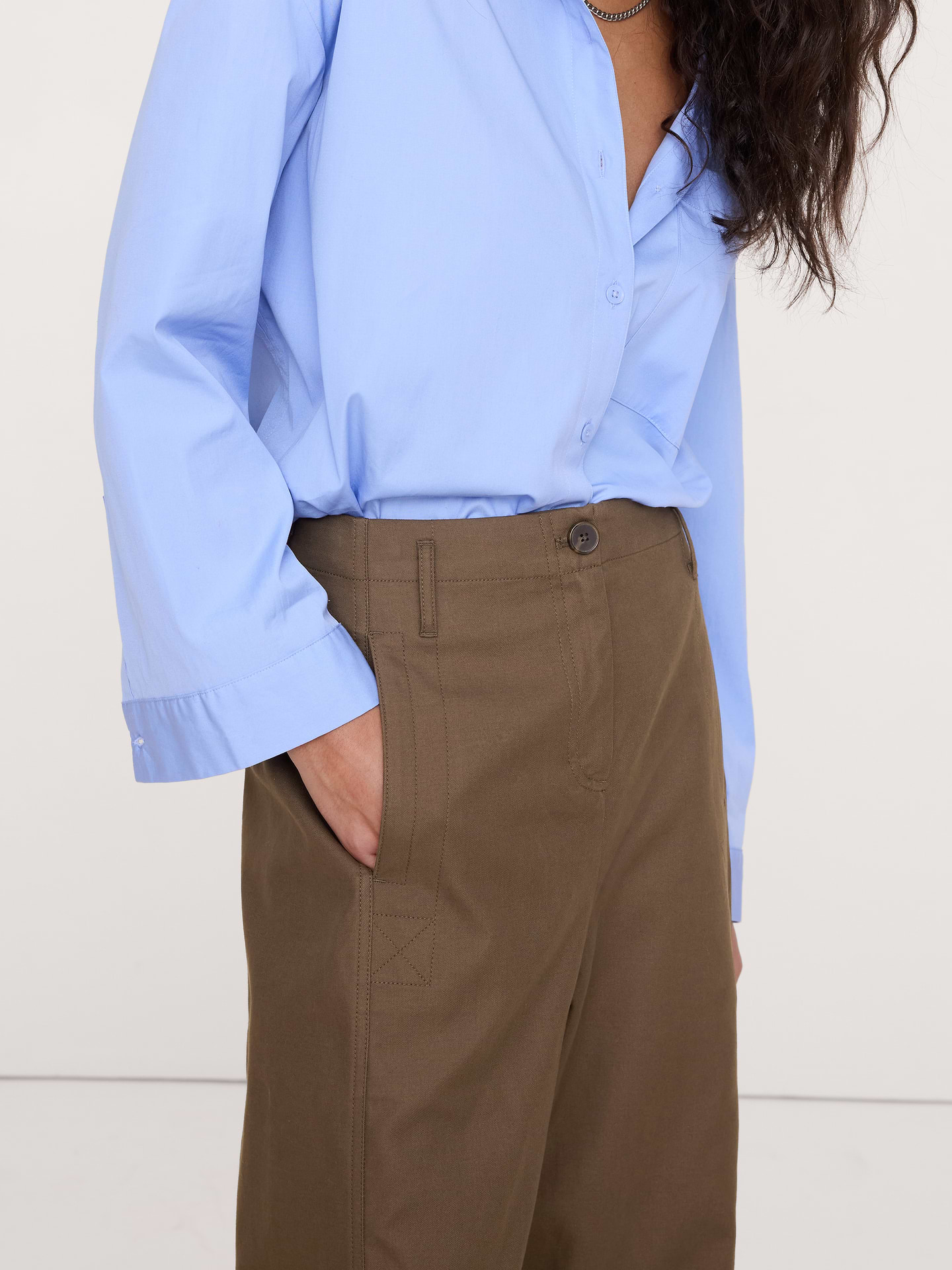 Image number 7 showing, Ultra-High Rise Barrel Soft Chino