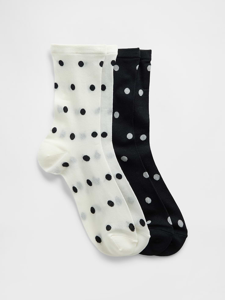 Image number 1 showing, Kids Sheer Dot Crew Socks (2-Pack)