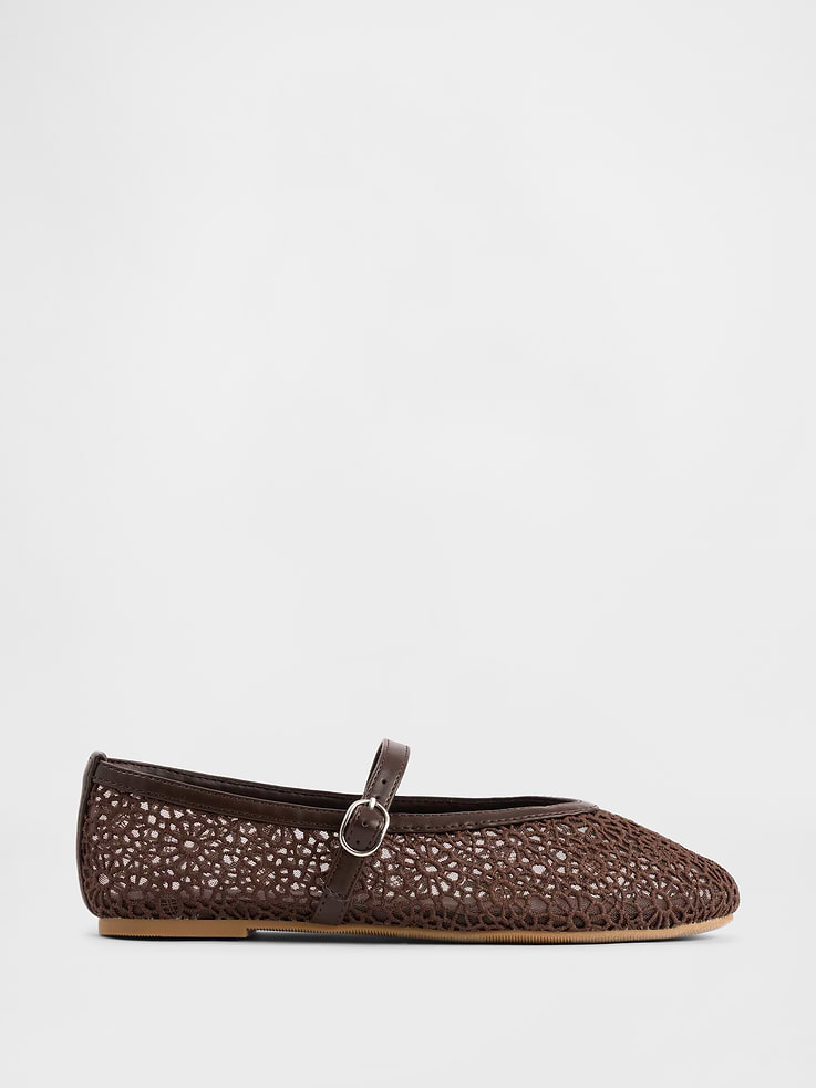 Image number 1 showing, Kids Crochet Mary Jane Flats