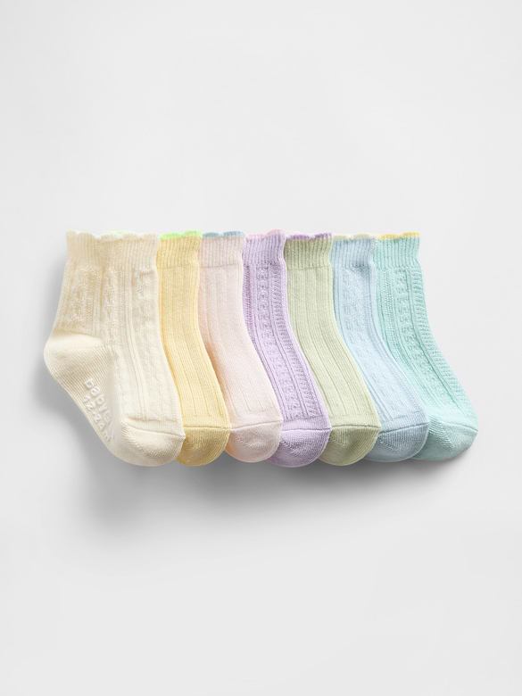 Chaussettes courtes à volants pour Tout-petit (paquet de 7 paires)