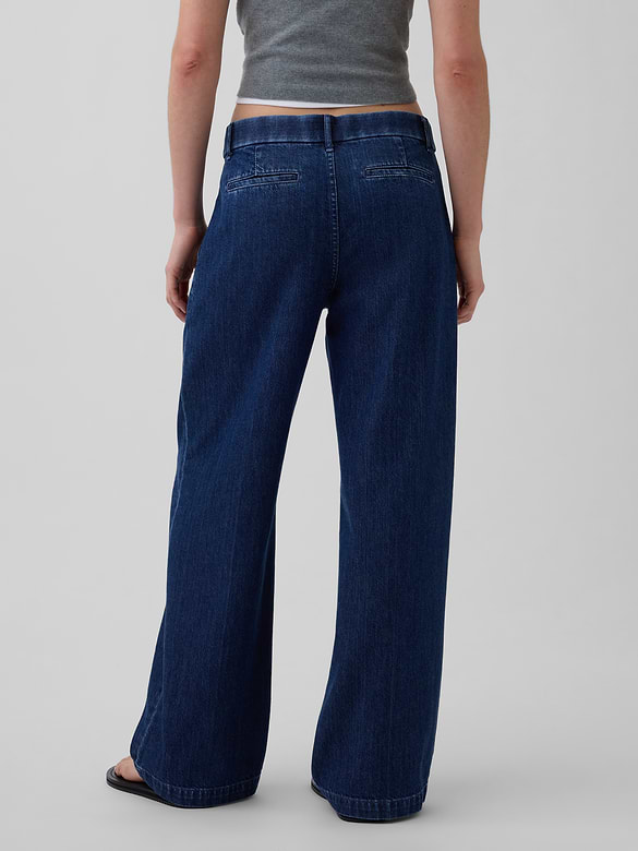 365 Low Rise Denim Pleated Trousers
