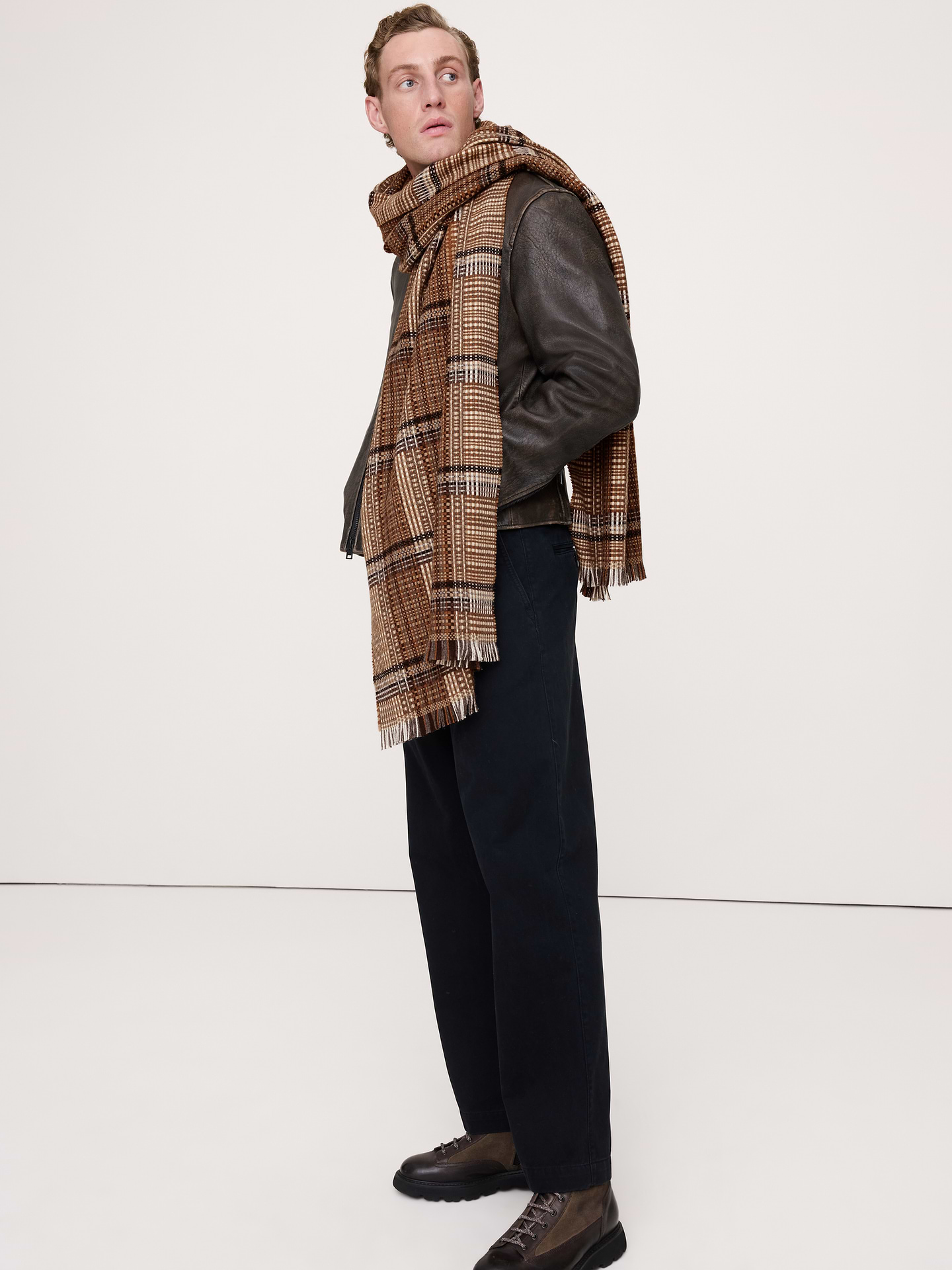 Image number 3 showing, Italian Plaid Wool-Blend Scarf