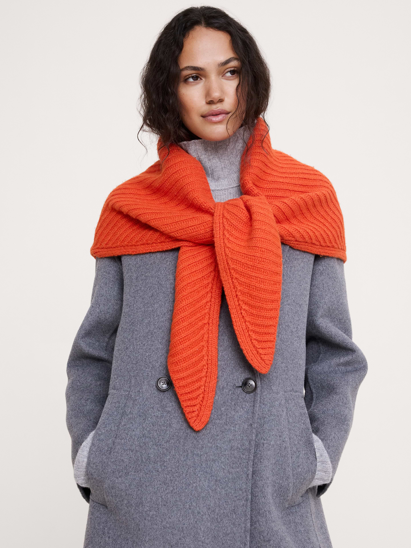 Image number 2 showing, Merino-Cotton Triangle Scarf