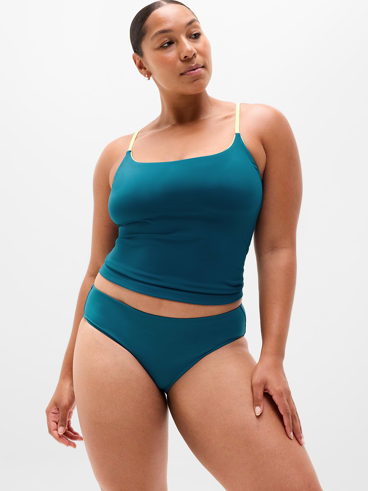 Image 1 of 6, FOR: Swim, surf, stand-up paddleboard—you name it. Put it to the test for any water sport, FEEL: Recycled H2ECO swim fabric is smooth and sleek with powerful stretch, FAVE: Clean-finished seams at the waist for the perfect fit and no pinch points, Product #661440