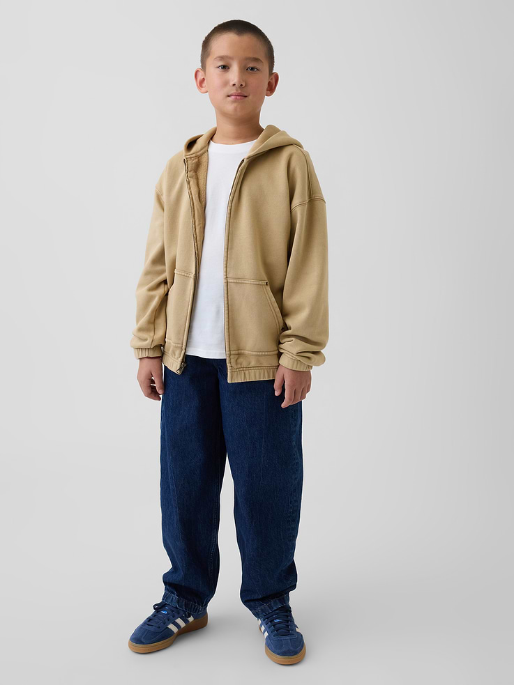 Image 4 of 5, Kids VintageSoft Relaxed Zip Hoodie