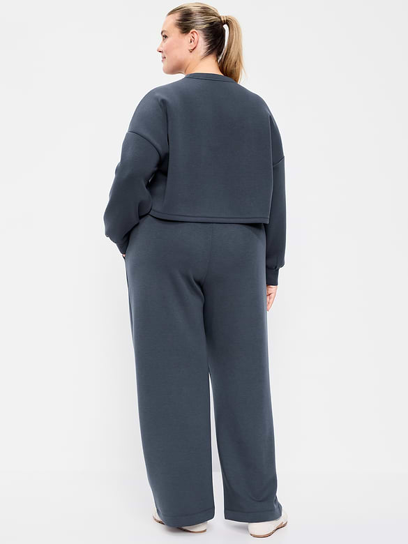 High-Waisted Bounce Fleece Wide-Leg Sweatpants