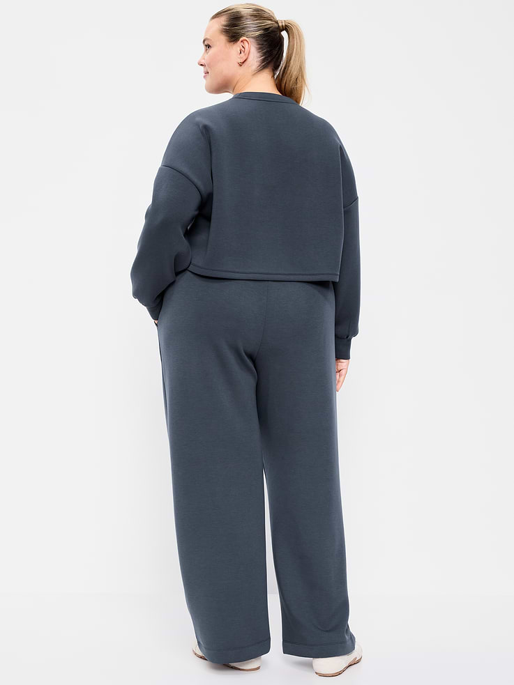 Image number 8 showing, High-Waisted Bounce Fleece Wide-Leg Sweatpants