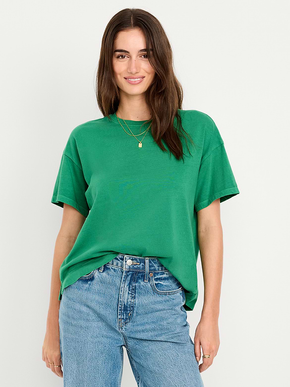 T-shirt ras du cou rétro pour femme