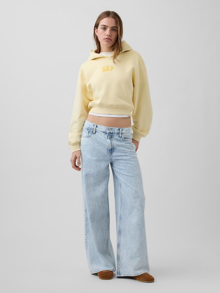 Image number 2 showing, VintageSoft Oversized Crop Logo Hoodie