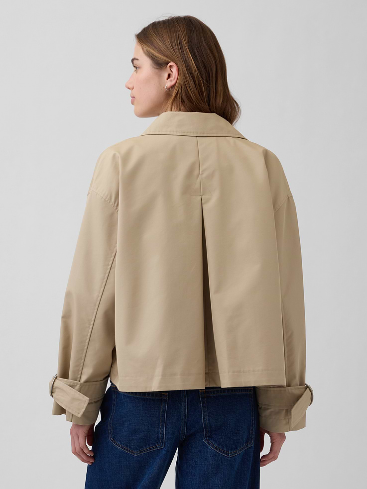 Image number 3 showing, Oversized Crop Trench Jacket
