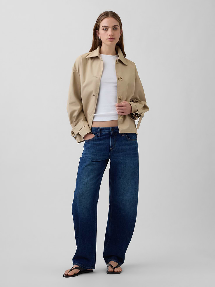 Image number 2 showing, Oversized Crop Trench Jacket