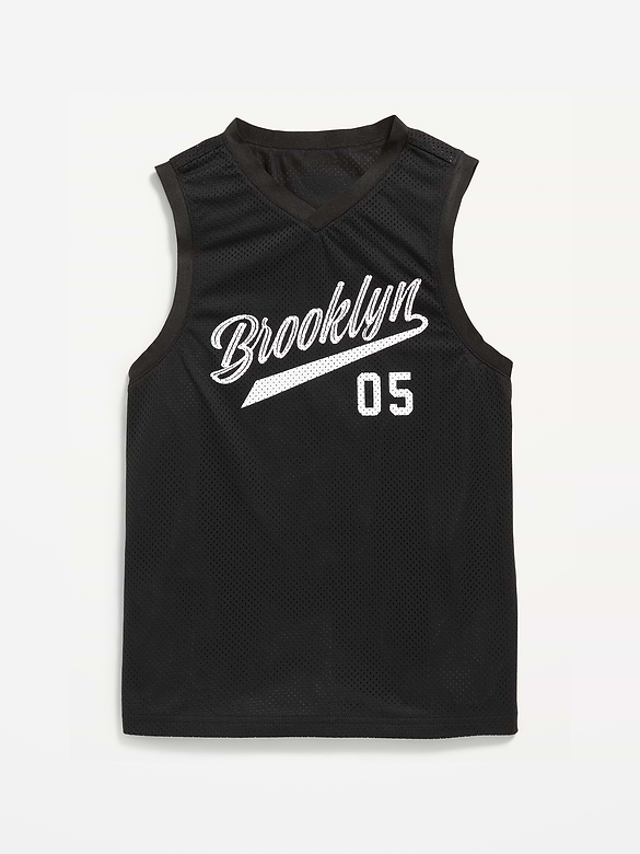 Mesh Graphic Basketball Tank Top for Boys