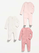 Image number 2 showing, Ribbed 2-Way-Zip Sleep & Play Footed One-Piece 3-Pack for Baby