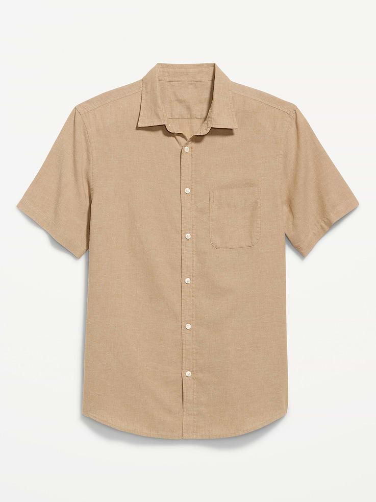 L'image numéro 4 présente Chemise classique passe-partout en mélange de lin