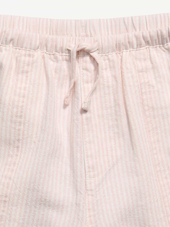 Striped Linen-Blend Wide-Leg Pants for Girls