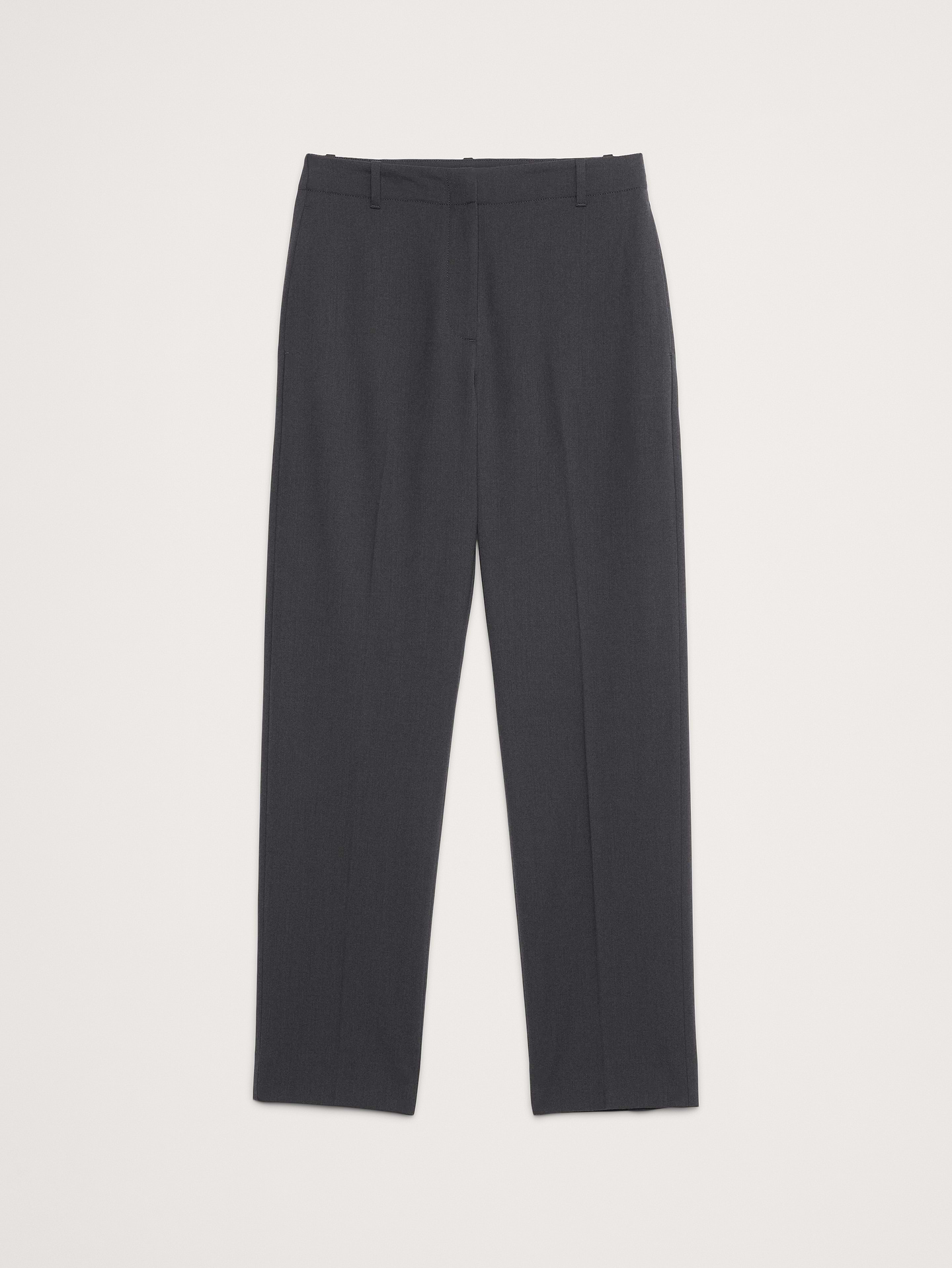 L'image numéro 4 présente Pantalon étroit à taille haute longueur cheville en laine italienne
