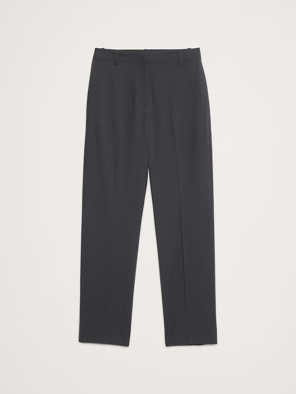Ultra High-Rise Modern Slim Italian Lightweight Wool Ankle Pant