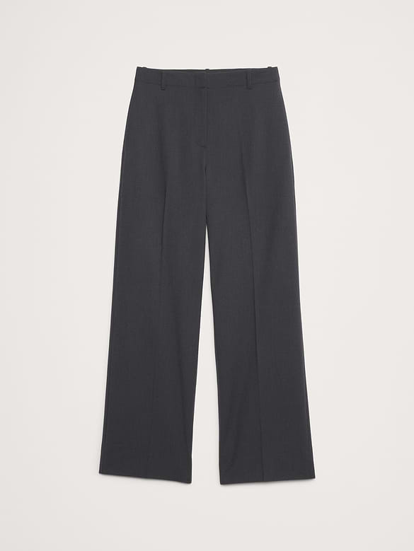 Ultra High-Rise Modern Straight Italian Lightweight Wool Pant