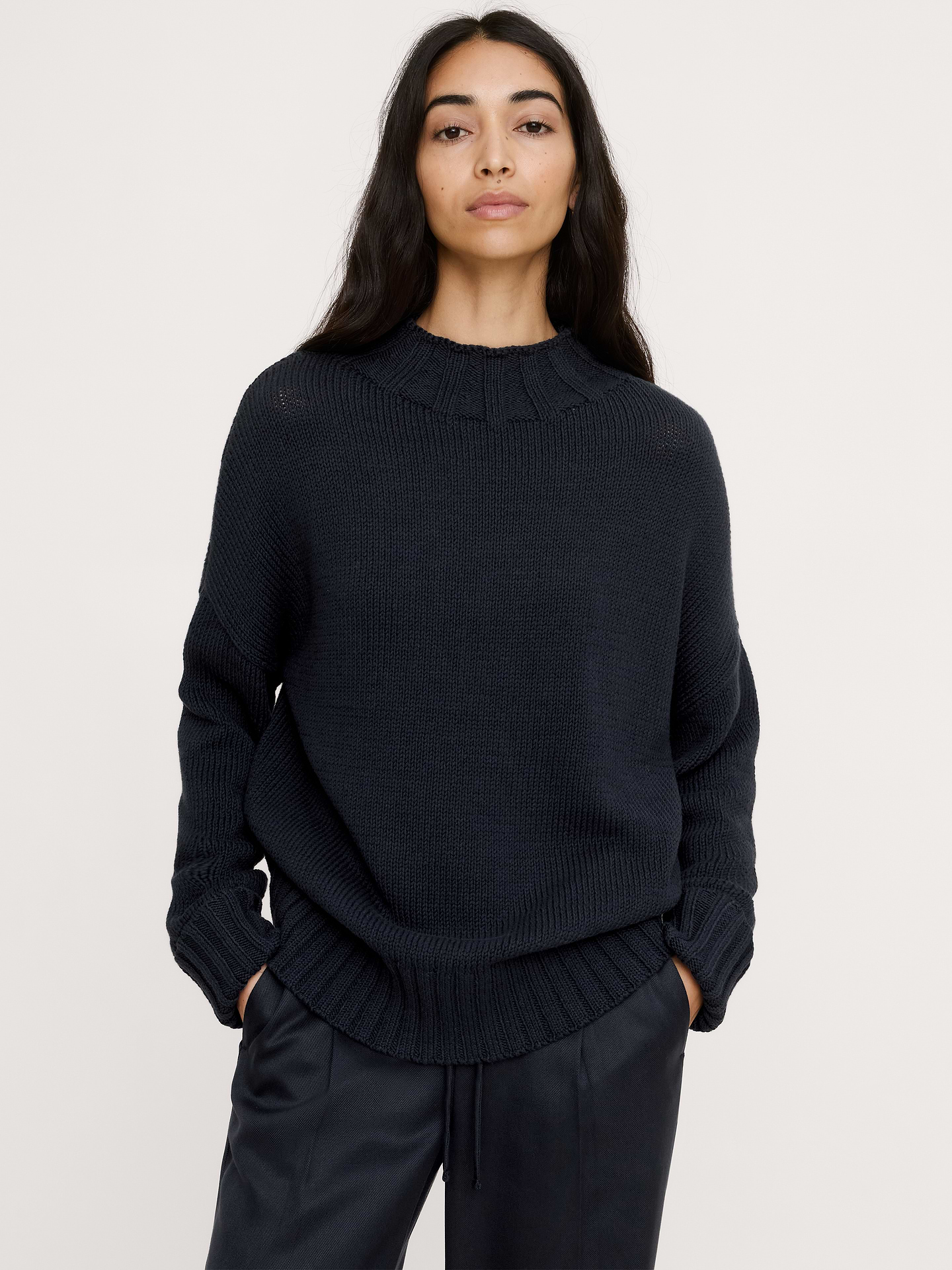 Image number 1 showing, Chunky Cotton Tunic Sweater