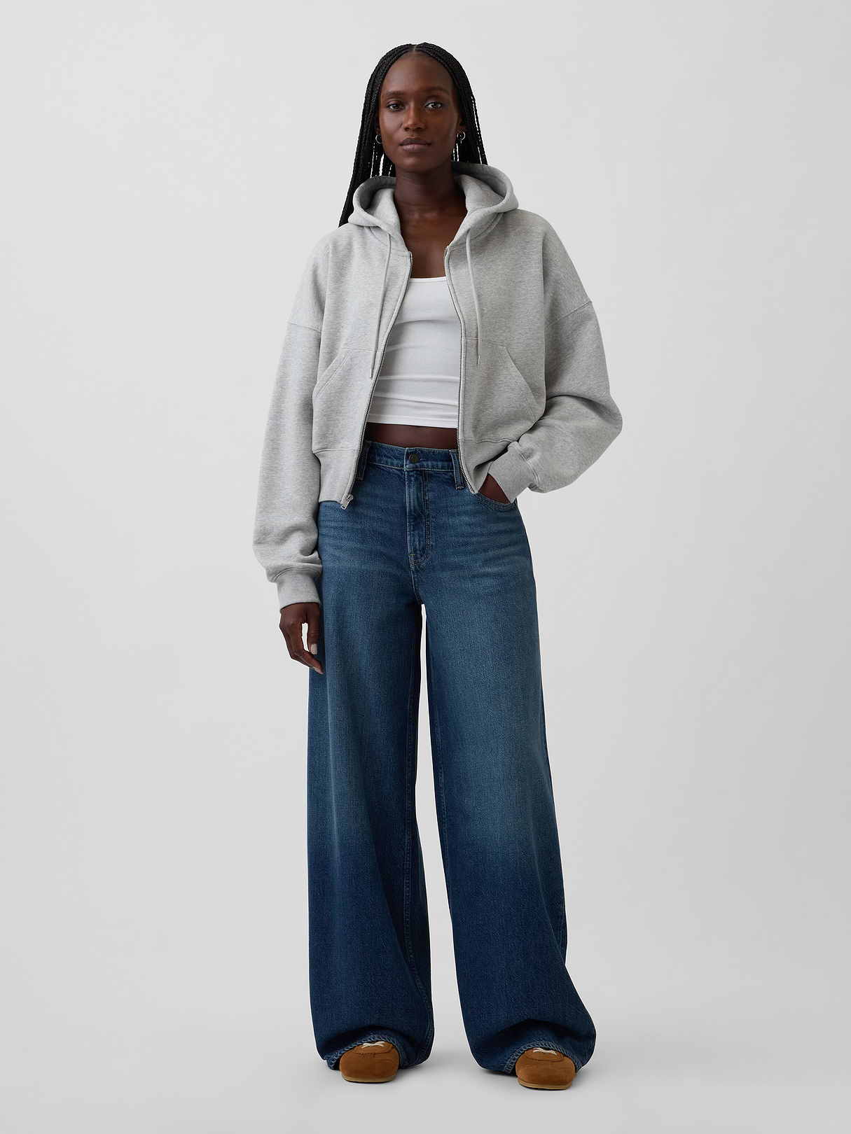 Mid Rise UltraSoft Buckle Baggy Jeans by Gap