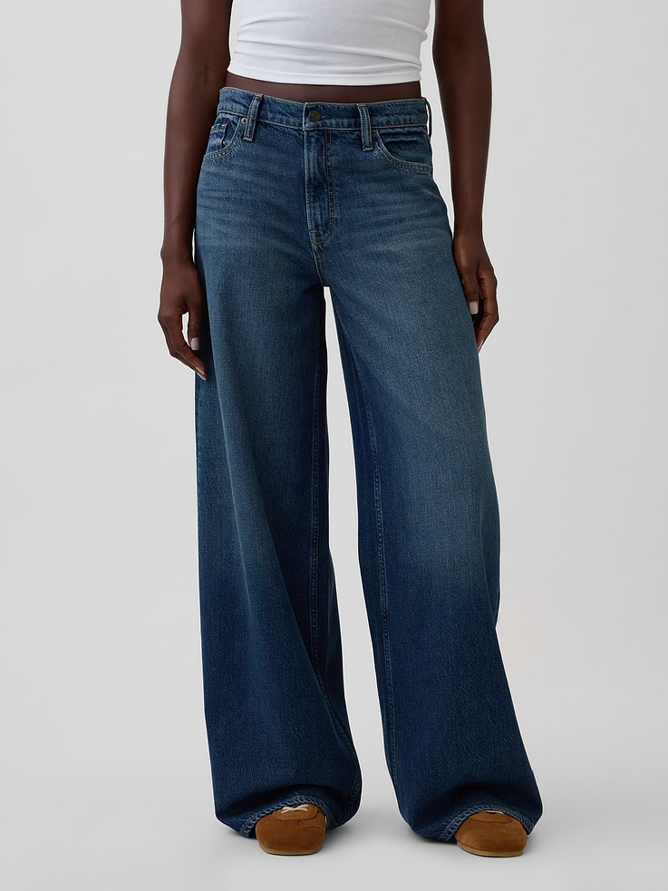 Image number 2 showing, Mid Rise UltraSoft Buckle Baggy Jeans