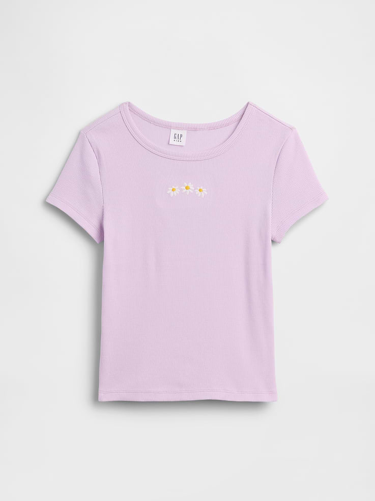 Image number 1 showing, Kids Ribbed Crewneck T-Shirt