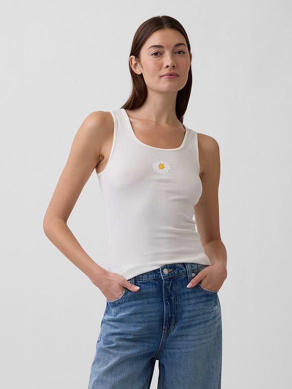 Gap Logo Ribbed Tank Top
