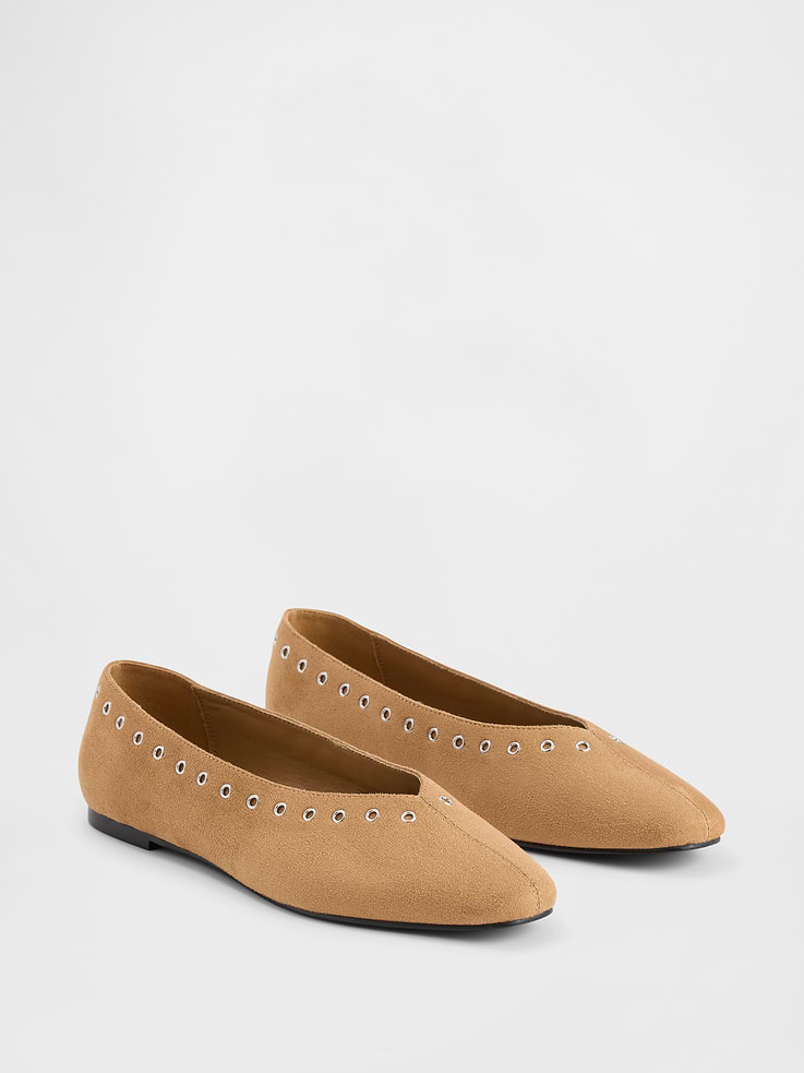 Image number 2 showing, Vegan Suede Ballet Flats
