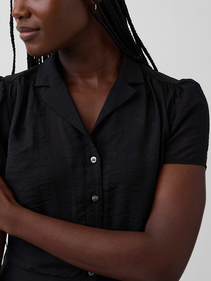 Image number 4 showing, Sheer Button-Front Peplum Top