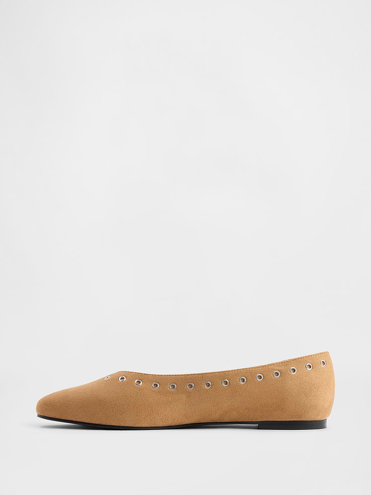 Image number 5 showing, Vegan Suede Ballet Flats