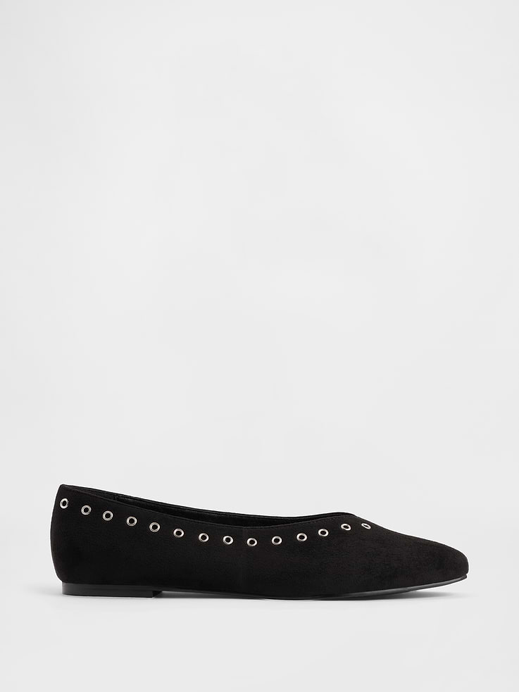 Image number 1 showing, Vegan Suede Ballet Flats