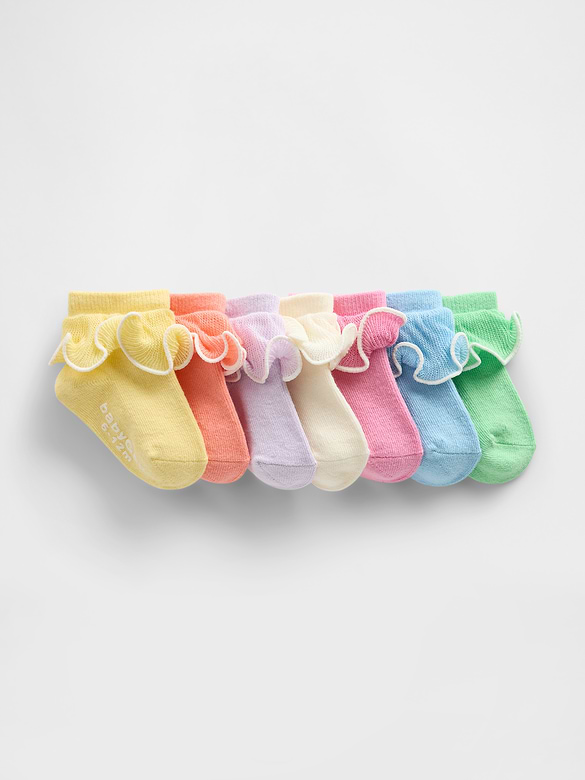 Socquettes à volants pour Tout-petit (paquet de 7 paires)
