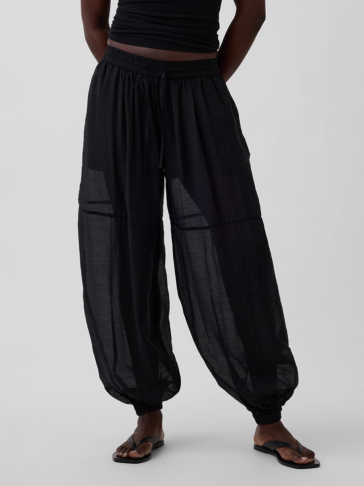 Image 2 of 6, Sheer Parachute Joggers
