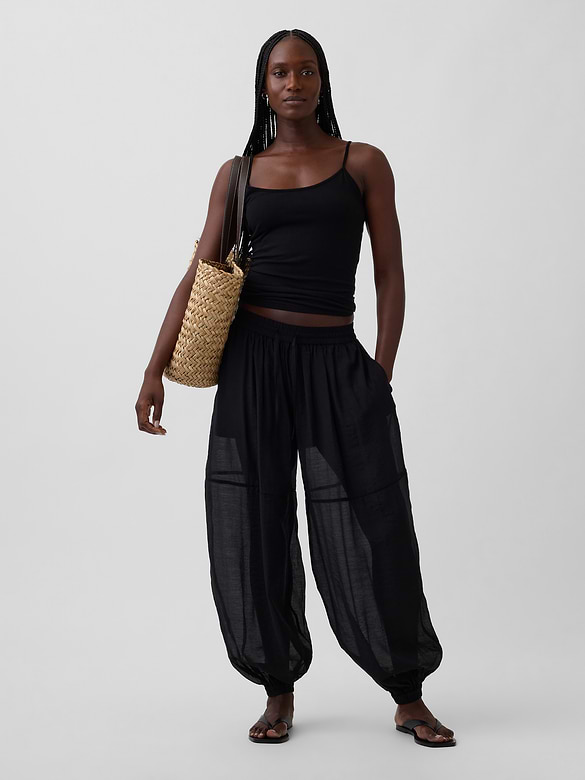 Sheer Parachute Joggers