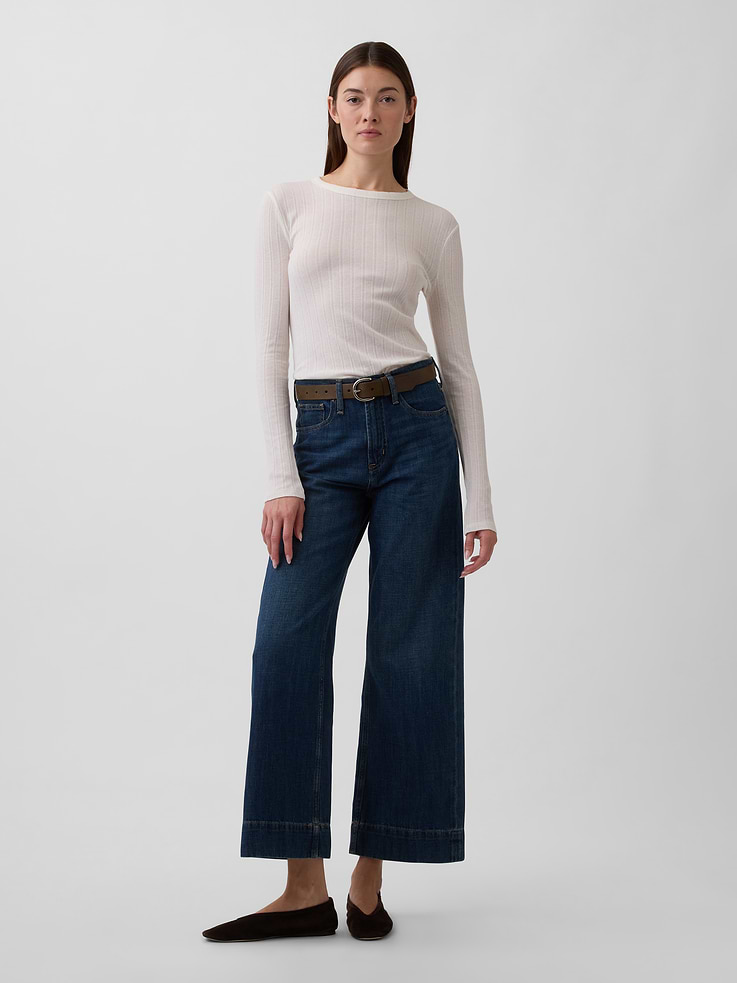 Image number 3 showing, Ribbed Pointelle Crewneck T-Shirt