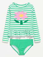 L'image numéro 1 présente Maillot anti-UV à glissière à manches longues à motif pour toute-petite