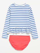 Image number 2 showing, Printed Long-Sleeve Rashguard Swim Top Set for Toddler Girls