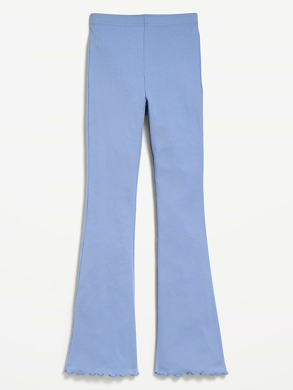 High-Waisted Ribbed Flared Leggings for Girls