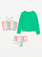 L'image numéro 2 présente Ensemble avec maillot anti-UV et bikini pour toute-petite