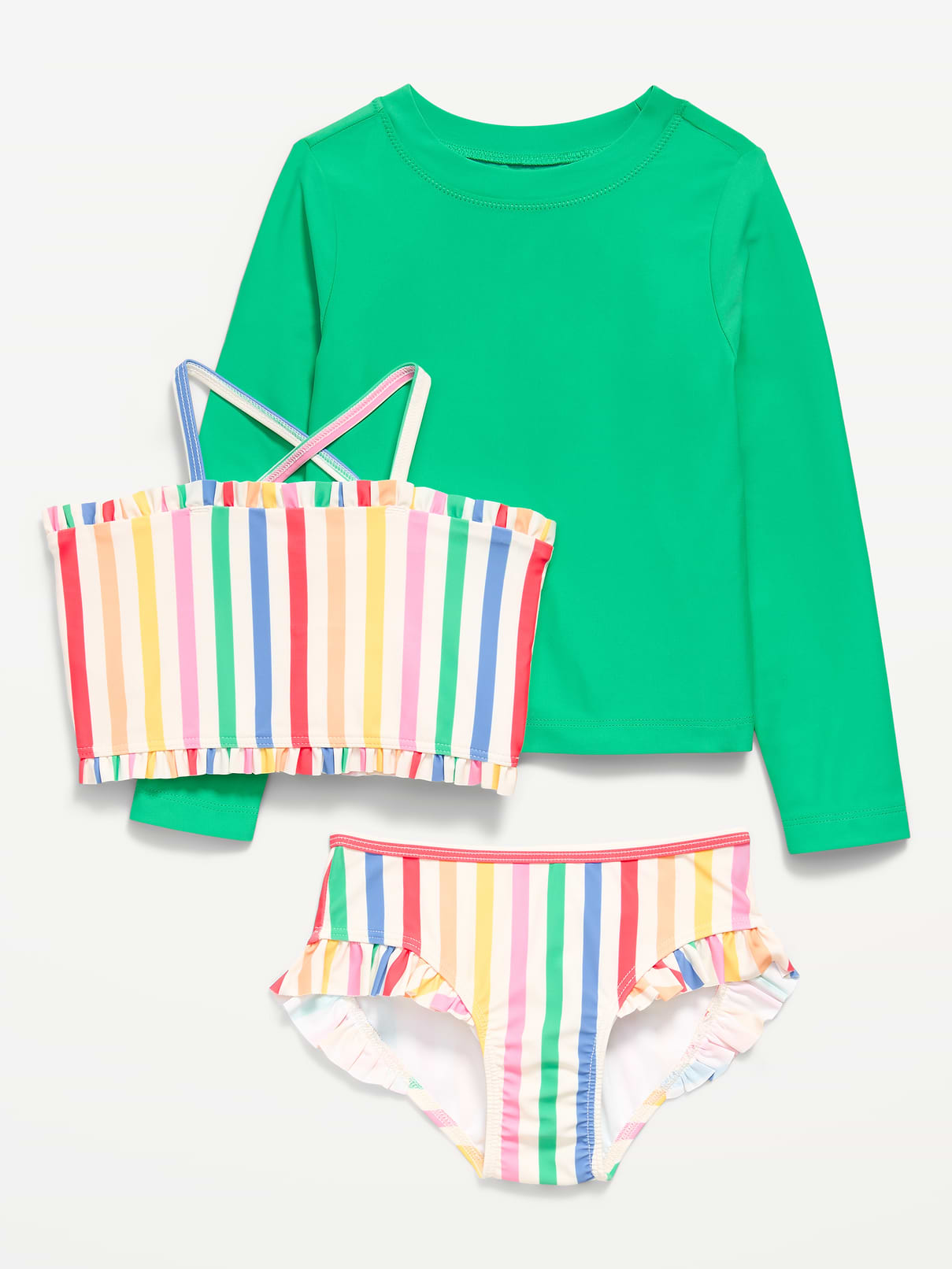 L'image numéro 1 présente Ensemble avec maillot anti-UV et bikini pour toute-petite