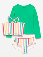 L'image numéro 1 présente Ensemble avec maillot anti-UV et bikini pour toute-petite