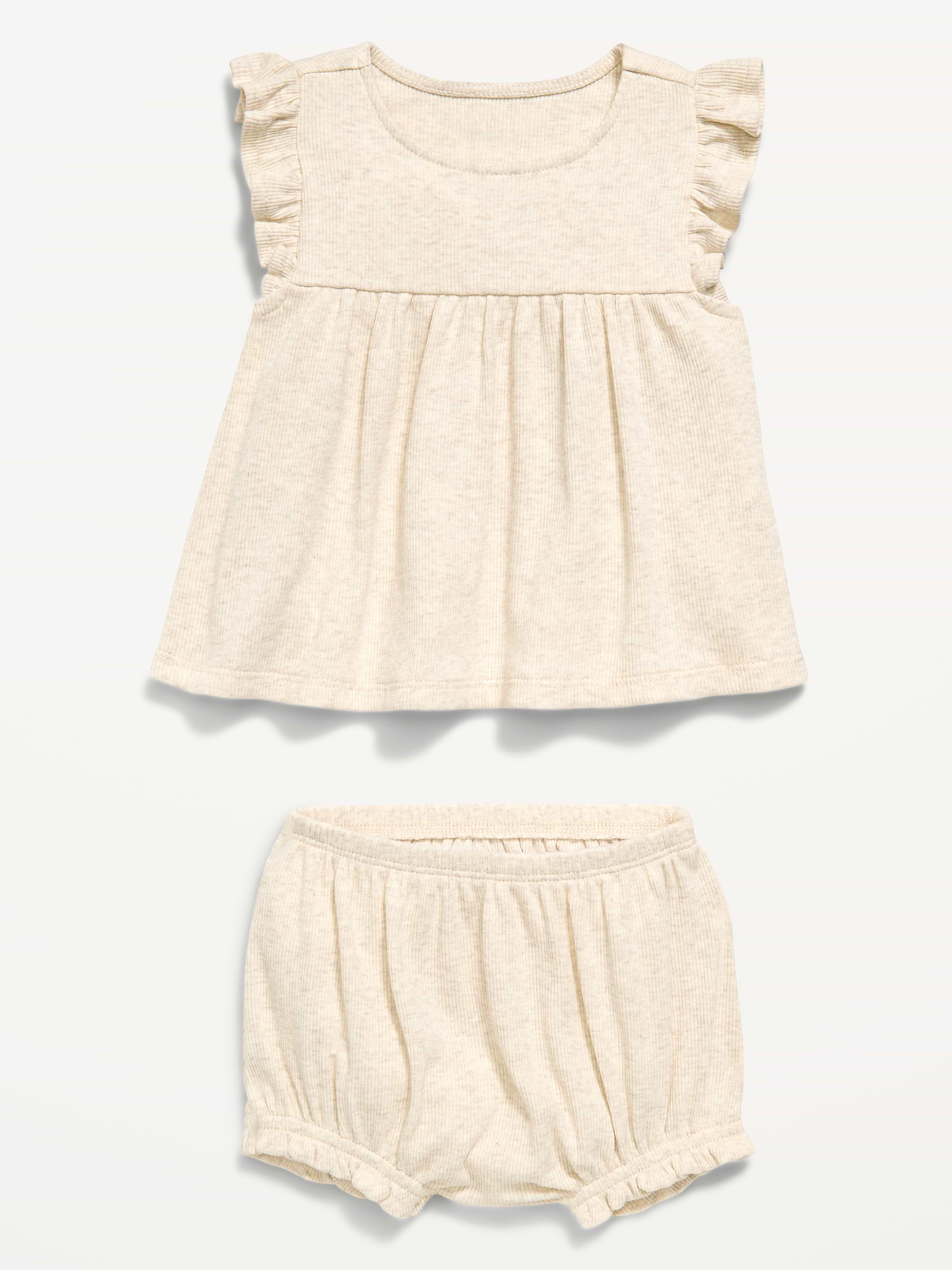 Image number 2 showing, Ribbed Flutter-Sleeve Top and Shorts Set for Baby